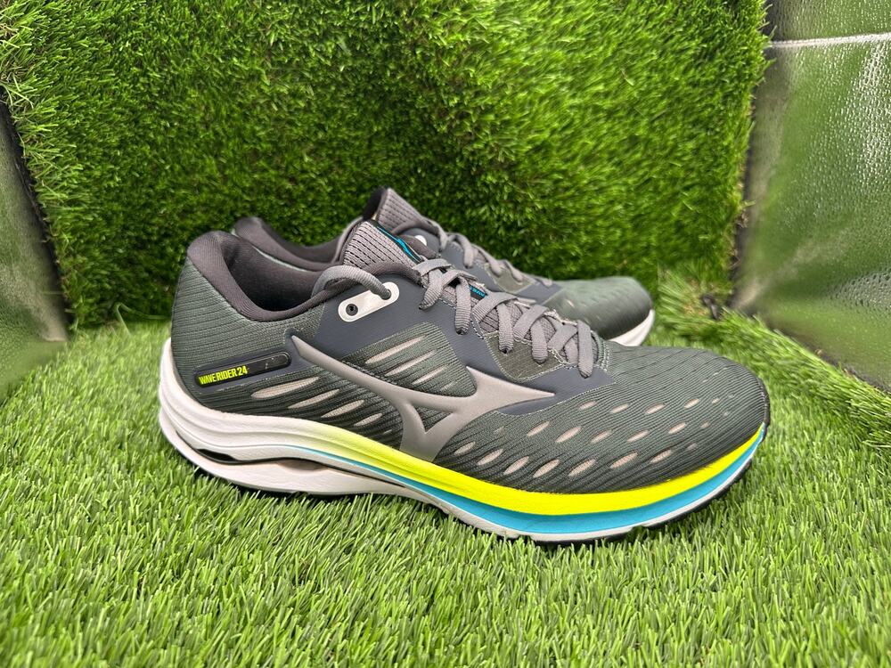 Mizuno Wave Rider 24 J1GD200316 Athletic Sneaker Womens 10 Gray Mesh Gym Running